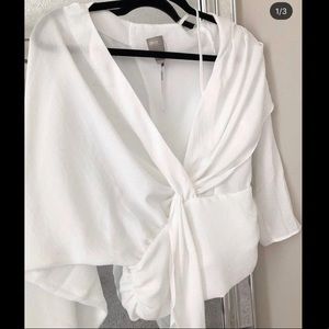 ASOS white off shoulder top.